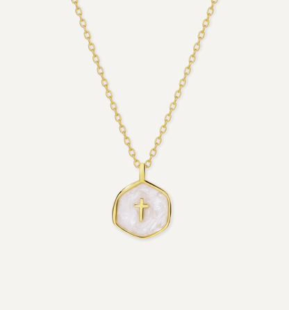 Parelmoer Kruis Ketting